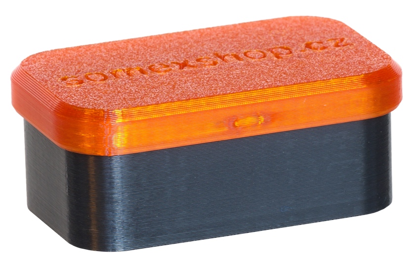 Krabička 46,5x26,5x18,5 mm černá/oranžová