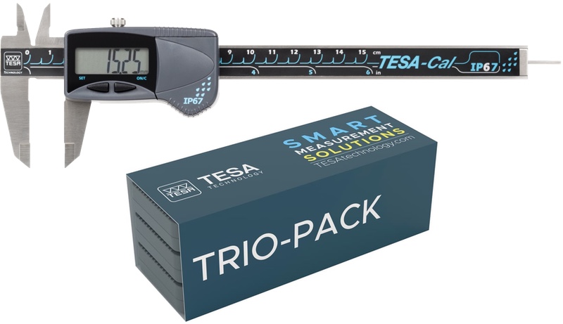 Posuvné měřítko digitální 0-150 mm TESA-Cal IP67 TRIO-PACK