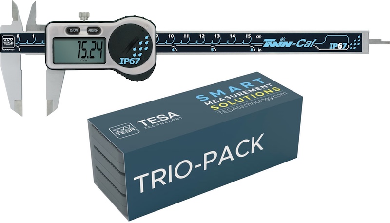 Posuvné měřítko digitální 0-150 mm TESA Twin-Cal IP67 TRIO-PACK