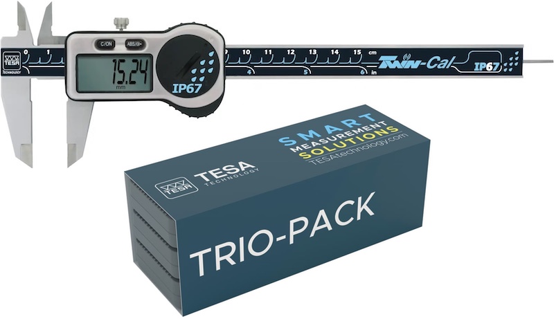 Posuvné měřítko digitální 0-150 mm TESA Twin-Cal IP67 TRIO-PACK