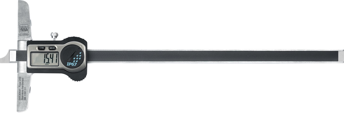 Posuvný hloubkoměr digitální 0-200 mm s plochým dotekem TESA IP67