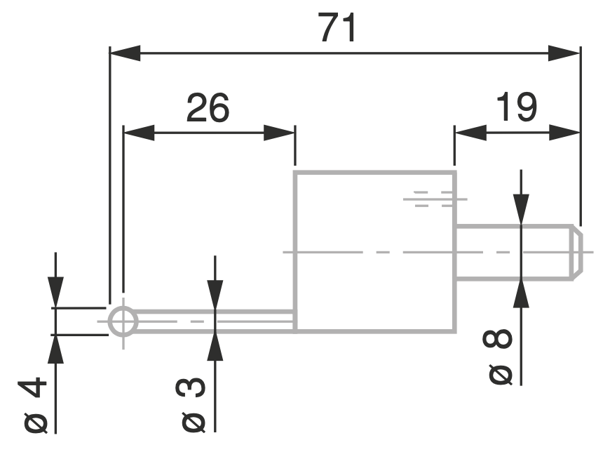Dotek s kuličkou pr. 4 mm