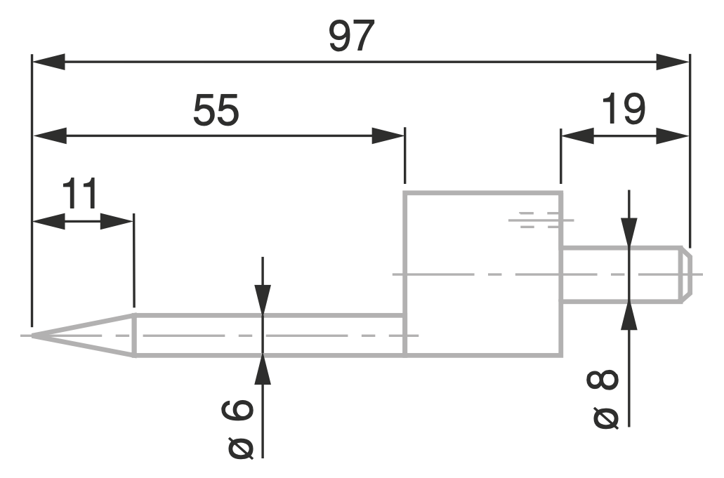 Dotek kuželový pr. 6 mm