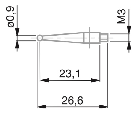 Dotek s kuličkou pr. 0,9 mm