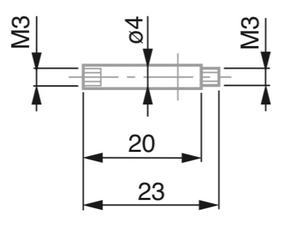 Prodlužovací nástavec M3 / M3 L20 mm