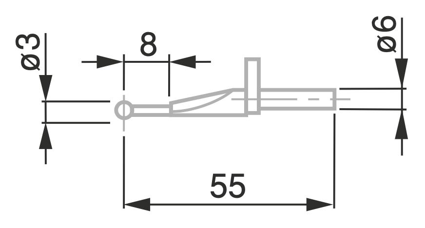 Dotek s kuličkou pr. 3 mm