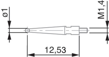 Dotek s kuličkou pr. 1 mm L12,53 mm pro páčkový úchylkoměr TESATAST