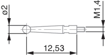 Dotek s kuličkou pr. 2 mm L12,53 mm pro páčkový úchylkoměr TESATAST