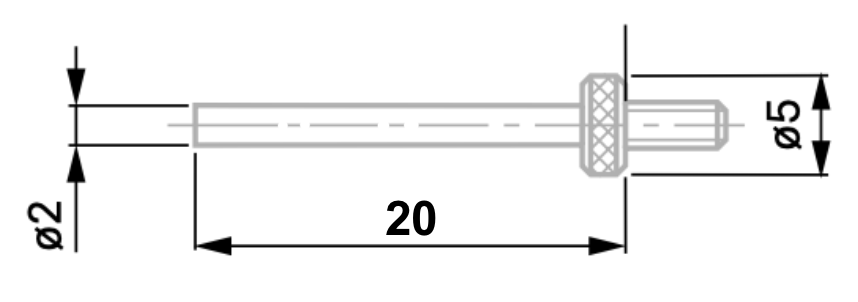 Dotek plochý pr. 2 mm L20 mm