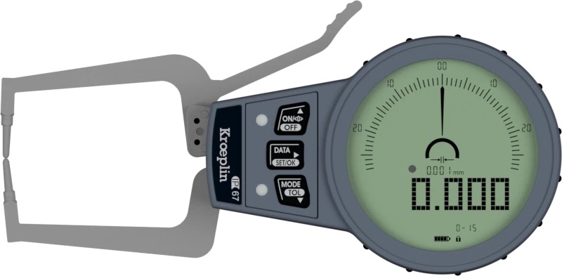 Tloušťkoměr s rameny digitální 0-15 mm Kroeplin C015