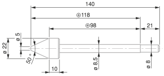 Dotek kuželový pr. 22 mm