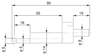 Dotek s kuličkou pr. 6 mm