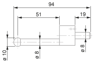 Dotek s kuličkou pr. 10 mm