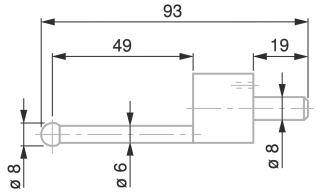Dotek s kuličkou pr. 8 mm