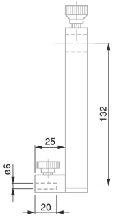 Držák doteků prodloužený H132 mm