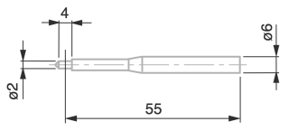 Dotek válcový pr. 2 mm