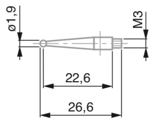 Dotek s kuličkou pr. 1,9 mm
