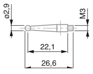 Dotek s kuličkou pr. 2,9 mm
