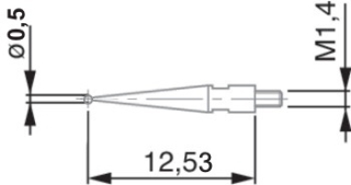 Dotek s kuličkou pr. 0,5 mm L12,53 mm pro páčkový úchylkoměr TESATAST