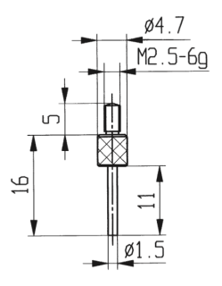 Dotek plochý pr. 1,5 mm L16 mm typ 573/14