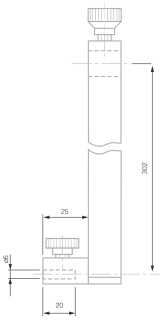 Držák doteků prodloužený H302 mm